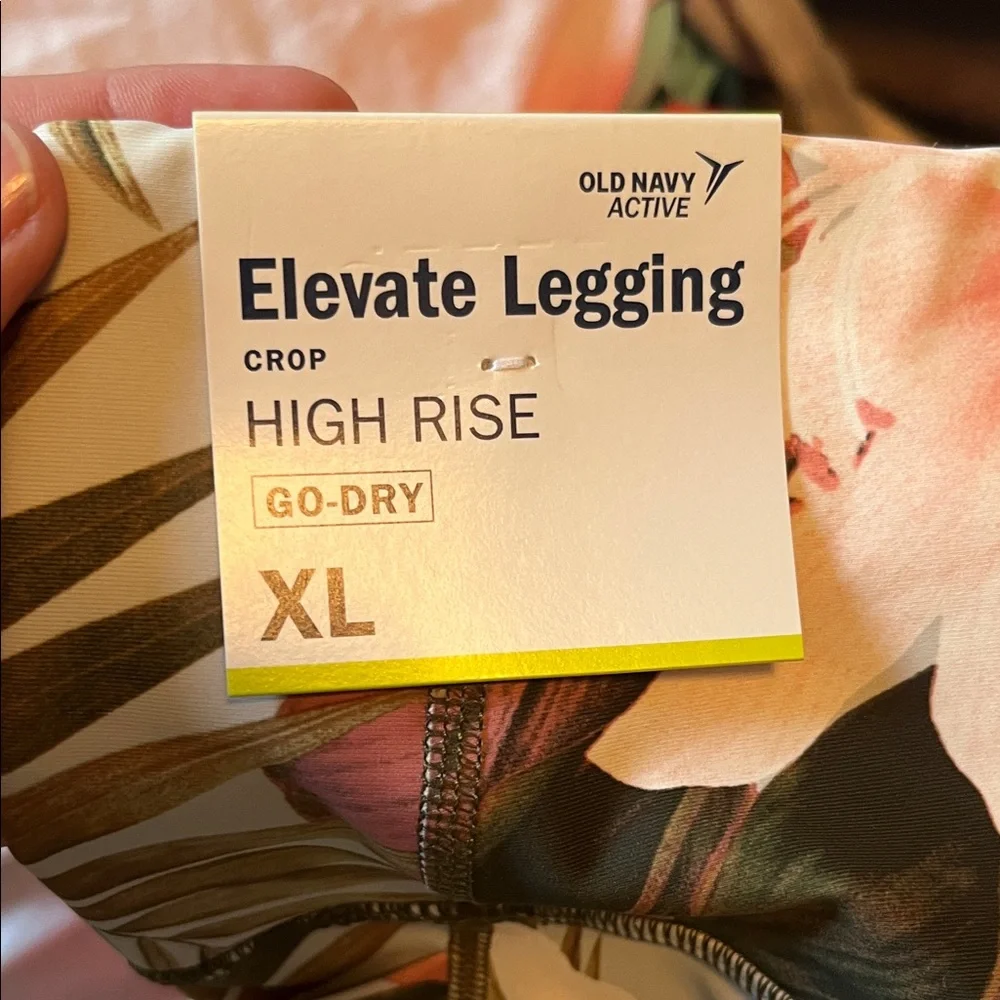 Old Navy Floral Capri Leggings — Pink, Green & Cream - Picture 3 of 3
